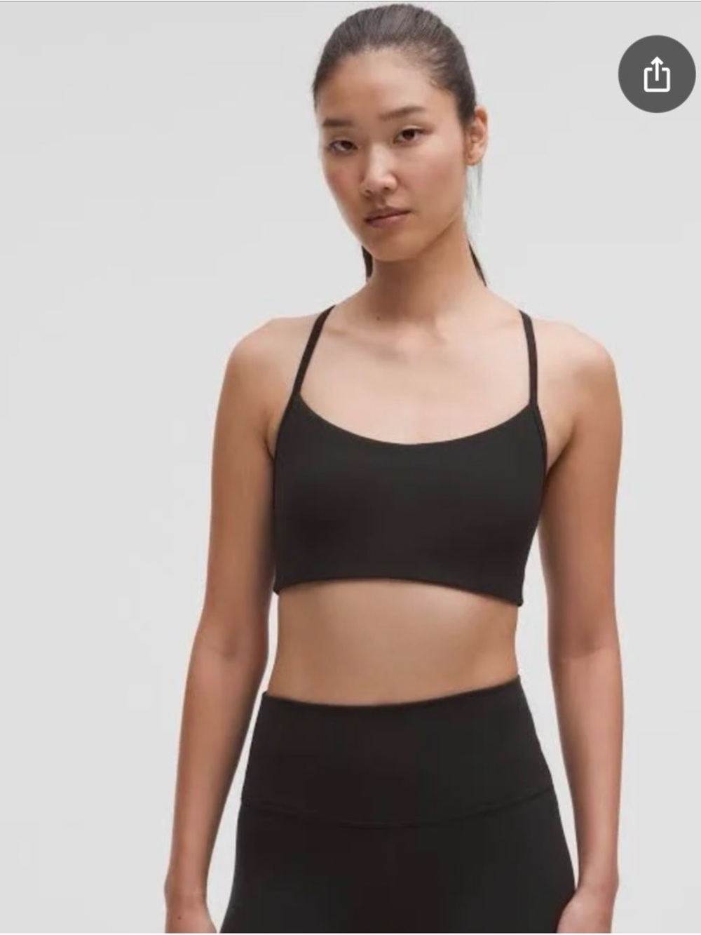 47. lululemon Flow Y Black Strappy Bra a/b cup